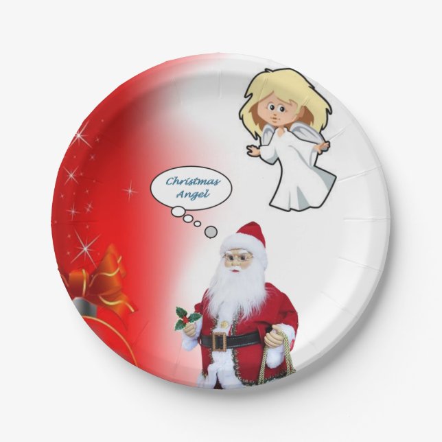 Christmas Paper Plates, Santa Plate (Front)