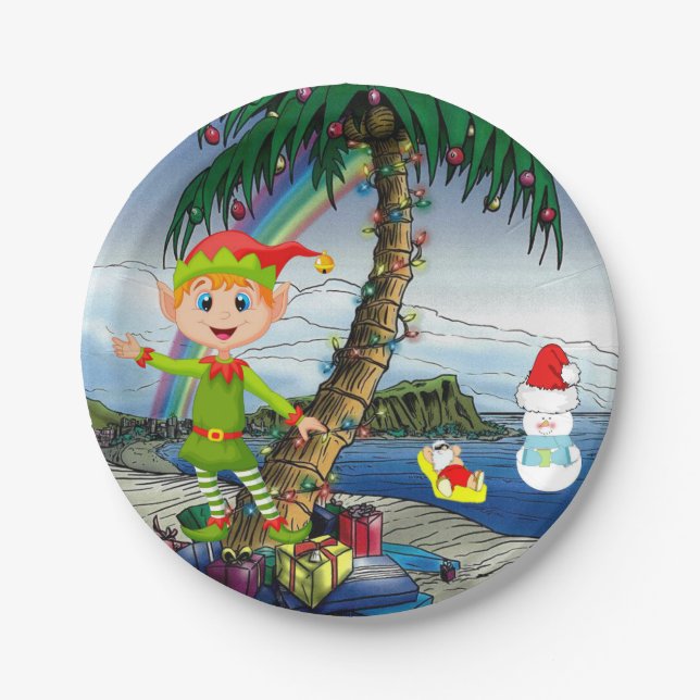 Christmas Paper Plates, Snowman Paper Plate (Front)