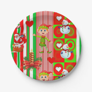 Christmas Paper Plates, Snowman Plate