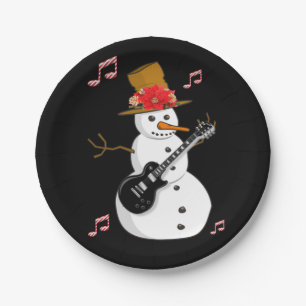 Christmas Paper Plates, Snowman Plate