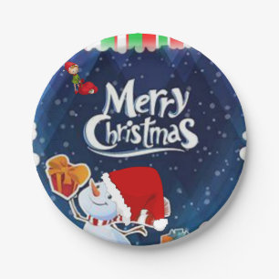 Christmas Paper Plates, Snowman Plate