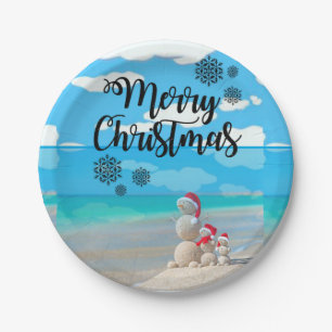 Christmas Paper Plates, Snowman Plate