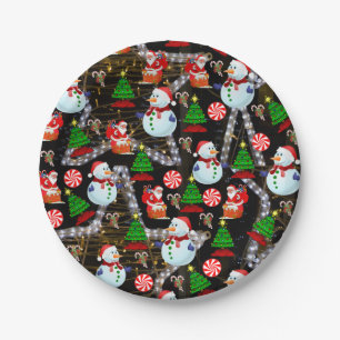 Christmas Paper Plates, Snowman Plate