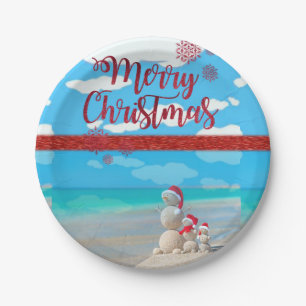 Christmas Paper Plates, Snowman Plate