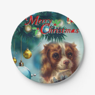 Christmas Paper Plates, Vintage Dog Plate
