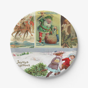 Christmas Paper Plates, Vintage Paper Plate