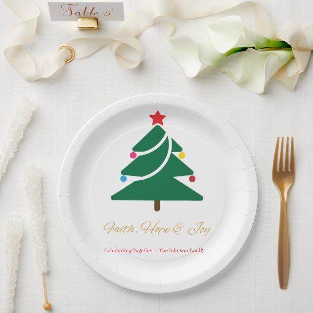 Christmas Paper Plateswith Holiday Motifs Paper Plate (Wedding)