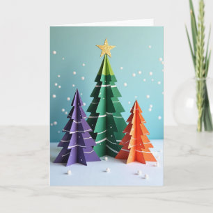 Christmas Paper Trees Card