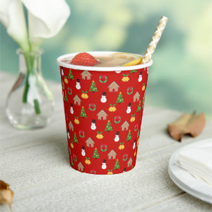 christmas Papercup pattern Paper Cups