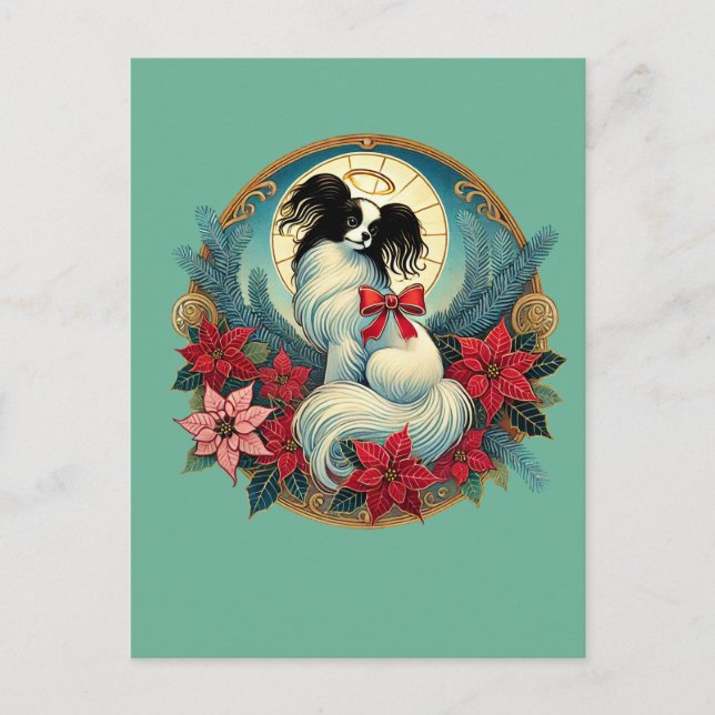 Christmas Papillon                                 Postcard (Front)