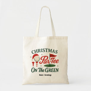 Christmas Par-Tee On The Green Funny Golf Christma Tote Bag