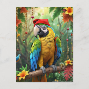 Christmas Parrot As Santa Claus-76349 Postcard