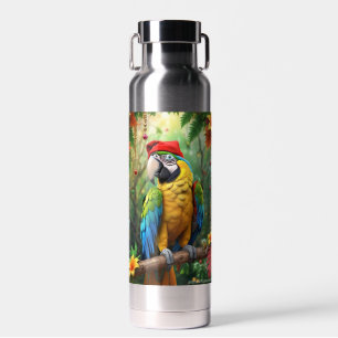 Christmas Parrot As Santa Claus-76349 Water Bottle