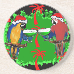 CHRISTMAS PARROTS COASTER