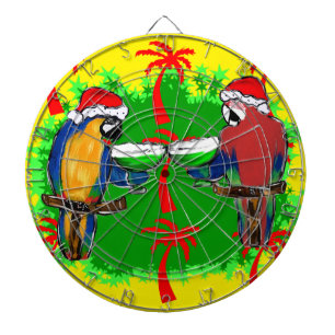 CHRISTMAS PARROTS DARTBOARD