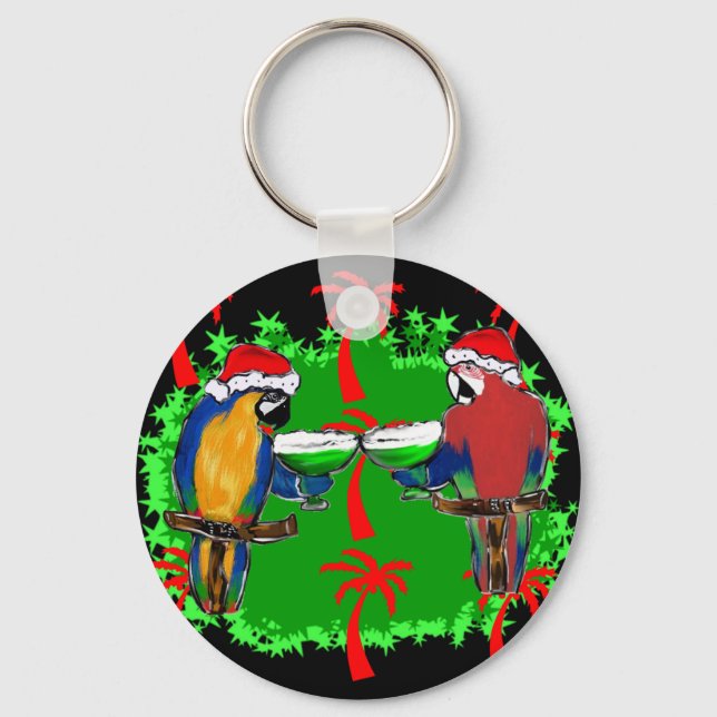 CHRISTMAS PARROTS KEY RING (Front)