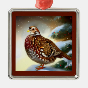 Christmas Partridge 1 Metal Ornament