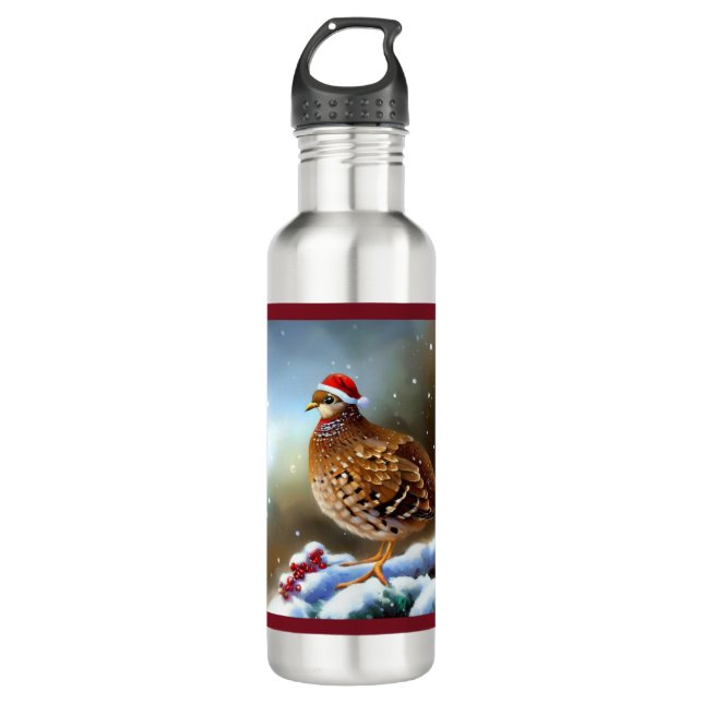 Christmas Partridge 2 710 Ml Water Bottle (Front)