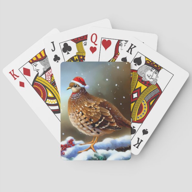 Christmas Partridge (2) Playing Cards (Back)