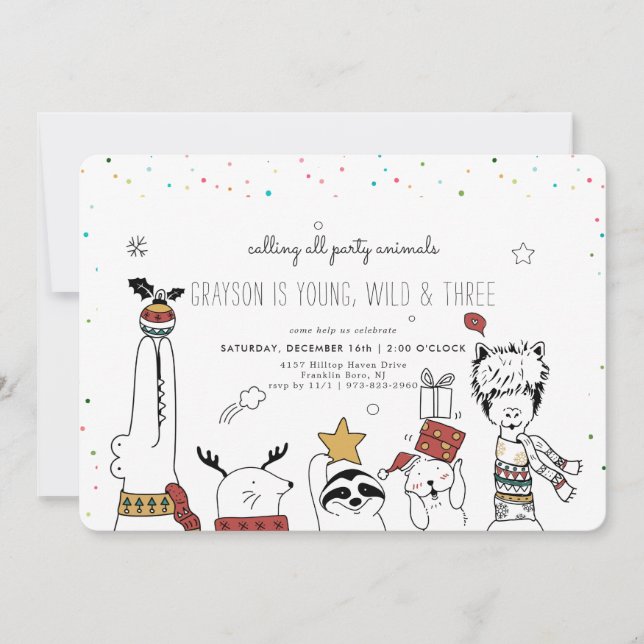 Christmas Party Animal Invitation (Front)