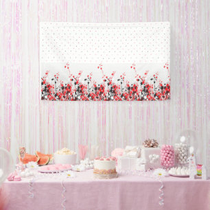 Christmas Party Banner   Floral Holiday Sign
