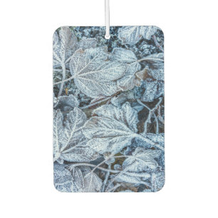 Christmas Party Blue Leaves Snow Holidays Winter Car Air Freshener