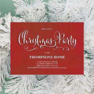 Christmas Party Calligraphy Script Festive Invitation