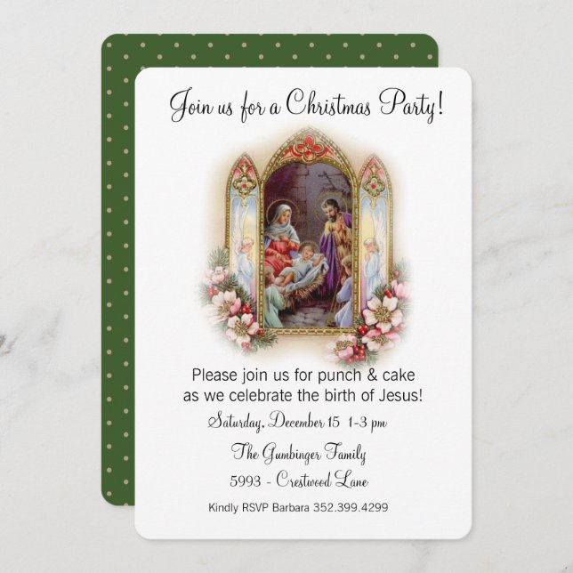 Christmas Party Celebration for Jesus Invitation (Front/Back)