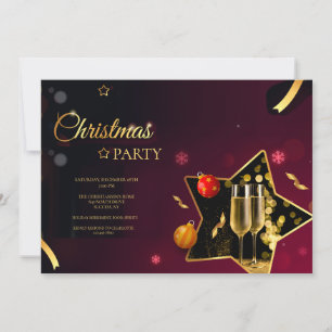 Christmas Party Champagne Glasses Invitation