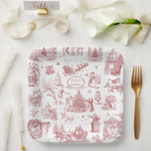 Christmas Party Chinoiserie Paper Plate