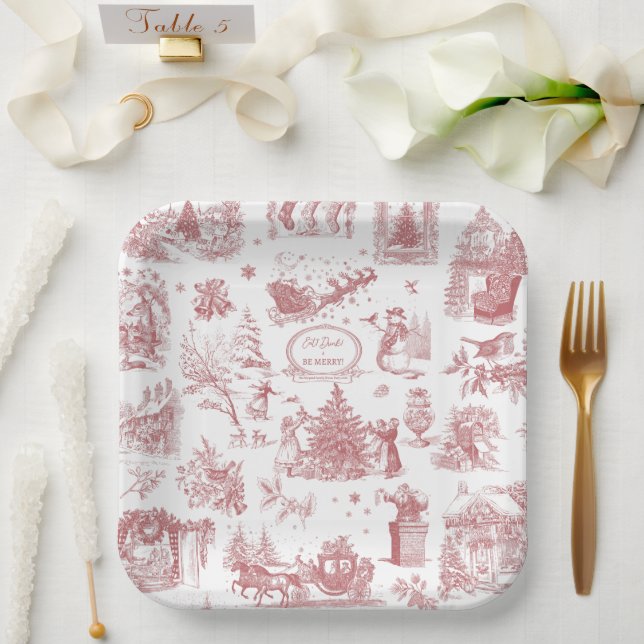 Christmas Party Chinoiserie Paper Plate (Wedding)