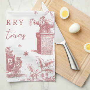 Christmas Party Chinoiserie Tea Towel