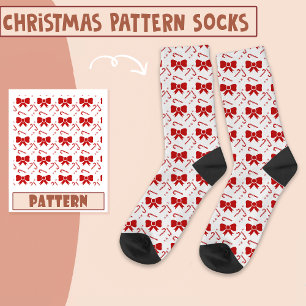 Christmas Party Christmas Candy Red Pattern Socks