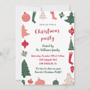 Christmas Party  Christmas Pattern  Invitation