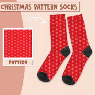 Christmas Party Christmas Snow Red Pattern Socks