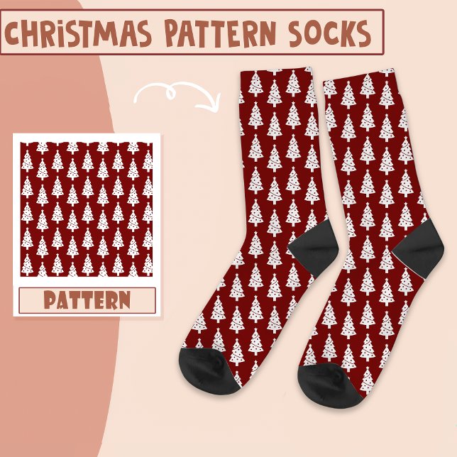 Christmas Party Christmas Trees Red Pattern  Socks (Creator Uploaded)
