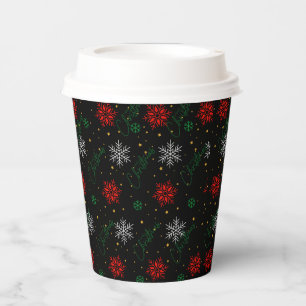 Christmas Party Cups Size: 8oz Paper Cup with Lid