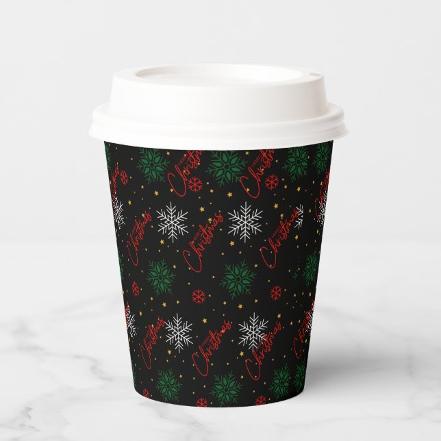 Christmas Party Cups Size: 8oz Paper Cup with Lid (Front)