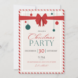 Christmas party decoration customisable invitation