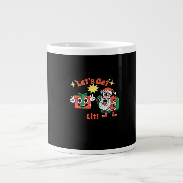 Christmas Party Design - Let's Get Lit Classic Large Coffee Mug (Front)