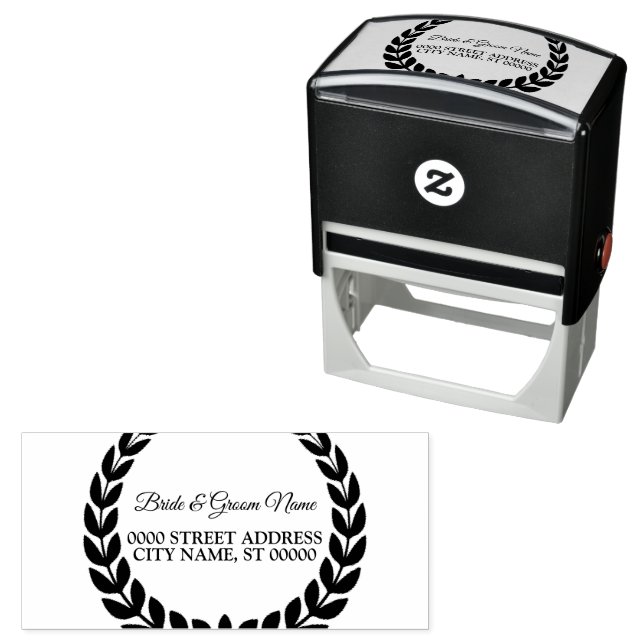 Christmas Party Elegant Leaves Vintage Self-inking Stamp (In Situ)