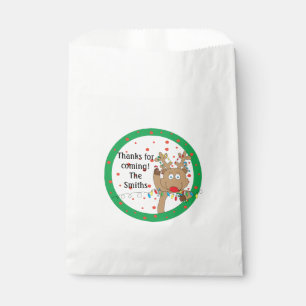 Christmas Party Favour Bag. "Reindeer" Personalise Bag
