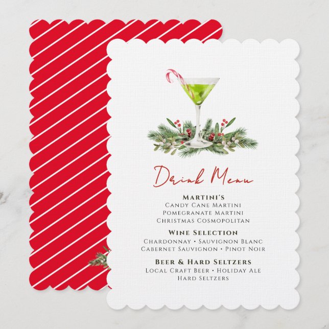 Christmas Party Festive Drinks Martini Cocktails  Menu (Front/Back)