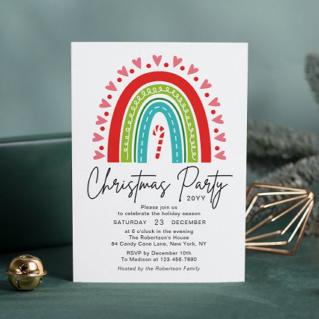 Christmas Party Festive Rainbow Candy Cane Heart (Creator Uploaded)