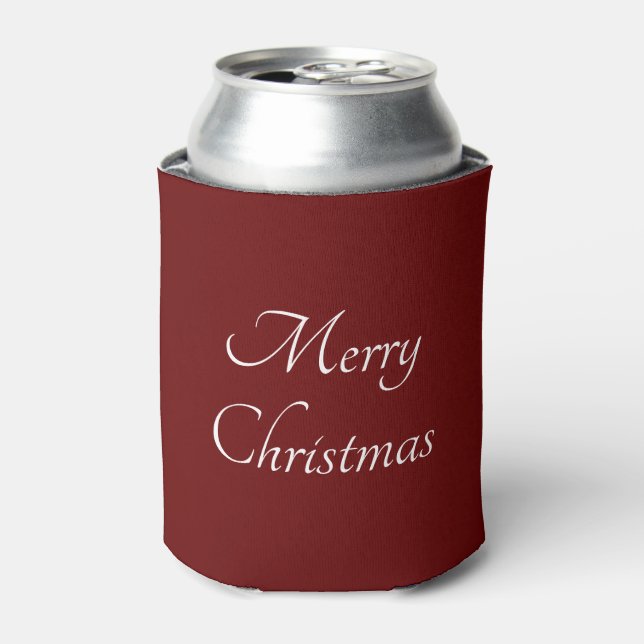 Christmas Party Festive Red Holiday  Can Cooler (Can Front)