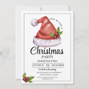 Christmas Party Festive santa hat Invitation