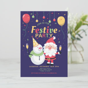 Christmas Party Festive Santa Invitation
