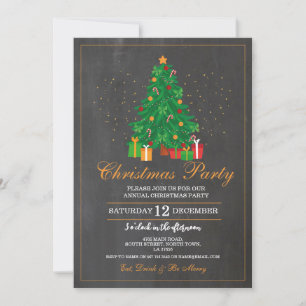 Christmas Party Festive Tree Gifts Invitation