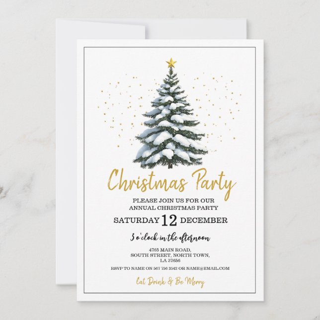 Christmas Party Festive Tree Invitation (Front)