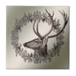 Christmas Party Floral Reindeer Golden Winter Ceramic Tile<br><div class="desc">Christmas Party Floral Reindeer Golden Winter ceramic tile. Unique,  beautiful,  stylish design. Easy to be personalized. Font style,  size and colors can be changed. Matching items are available.</div>